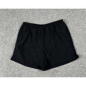LL Bean‎ Shorts Womens Medium Black High Rise Slash Pockets Elastic Waist Lined